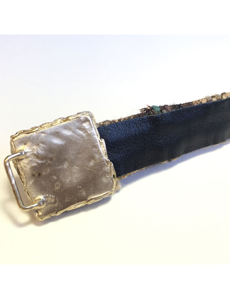 Ceinture "Paris-Edimbourg" CHANEL en tissu écossais marron