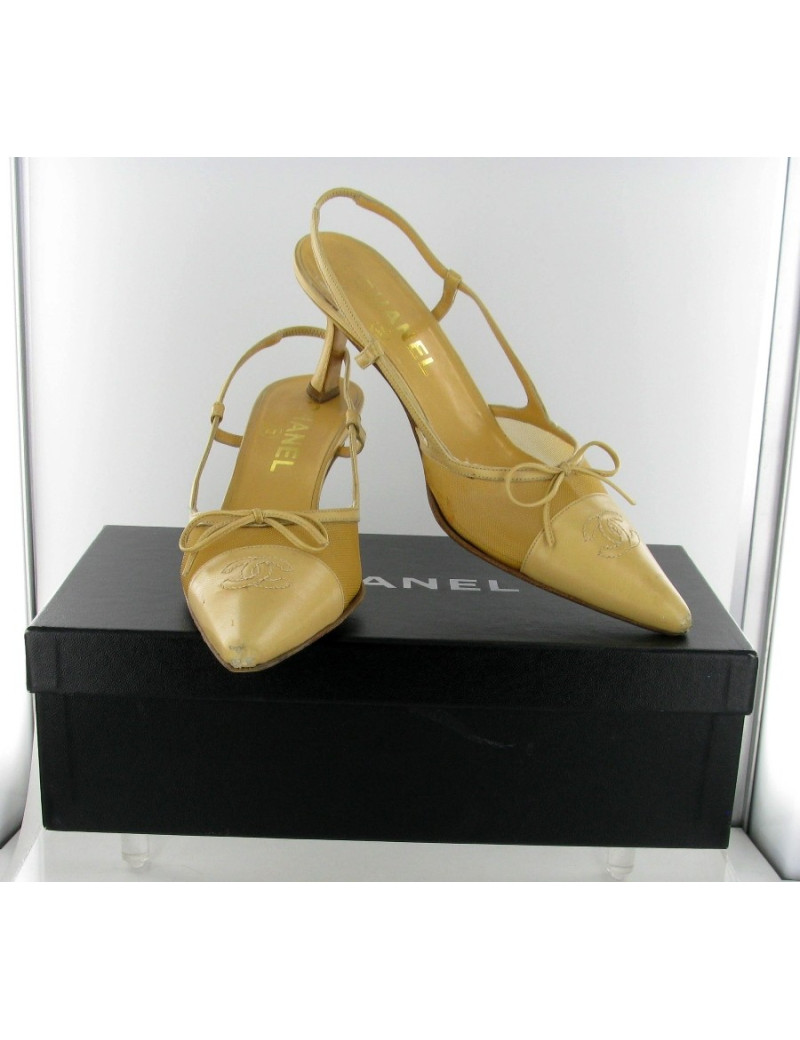 High Sandals CHANEL beige t36