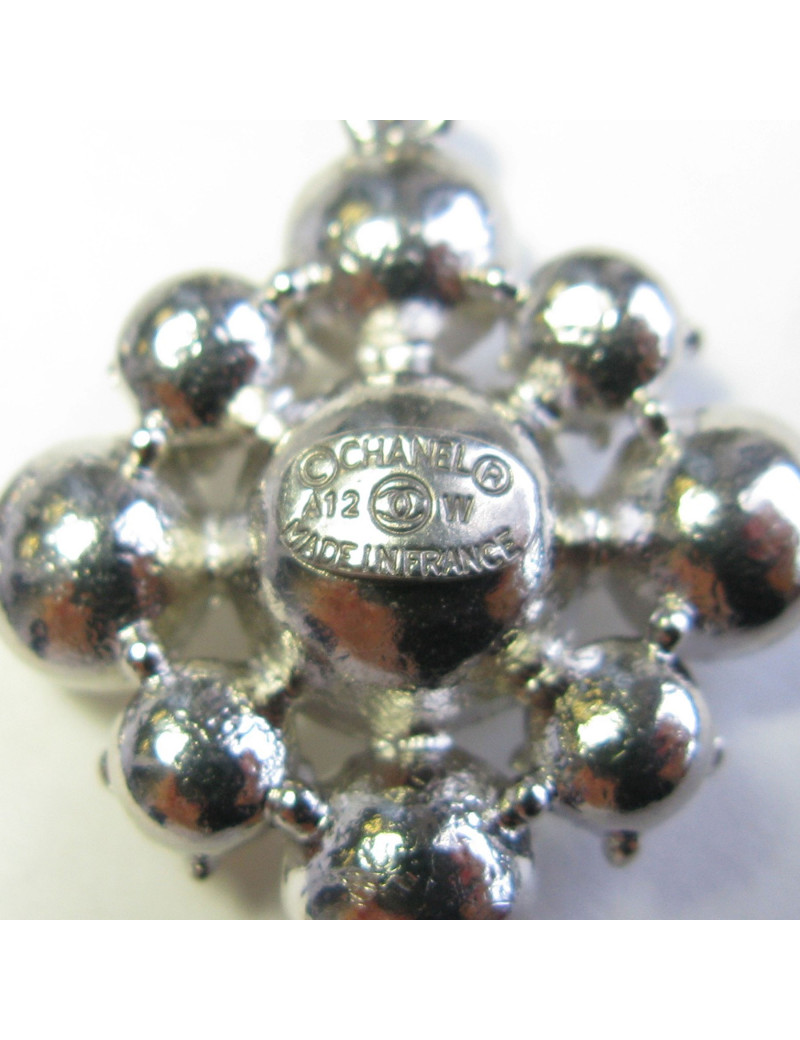 Boucles d'oreille Clous CHANEL strass de 2 couleurs