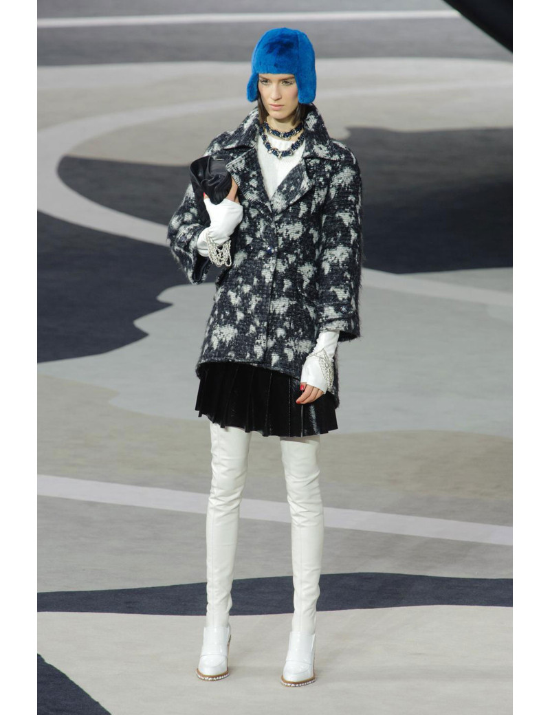 Veste CHANEL T 40 en tweed gris foncé et gris clair 