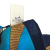 HERMES shawl 'balade en berline' in blue and yellow cashmere and silk