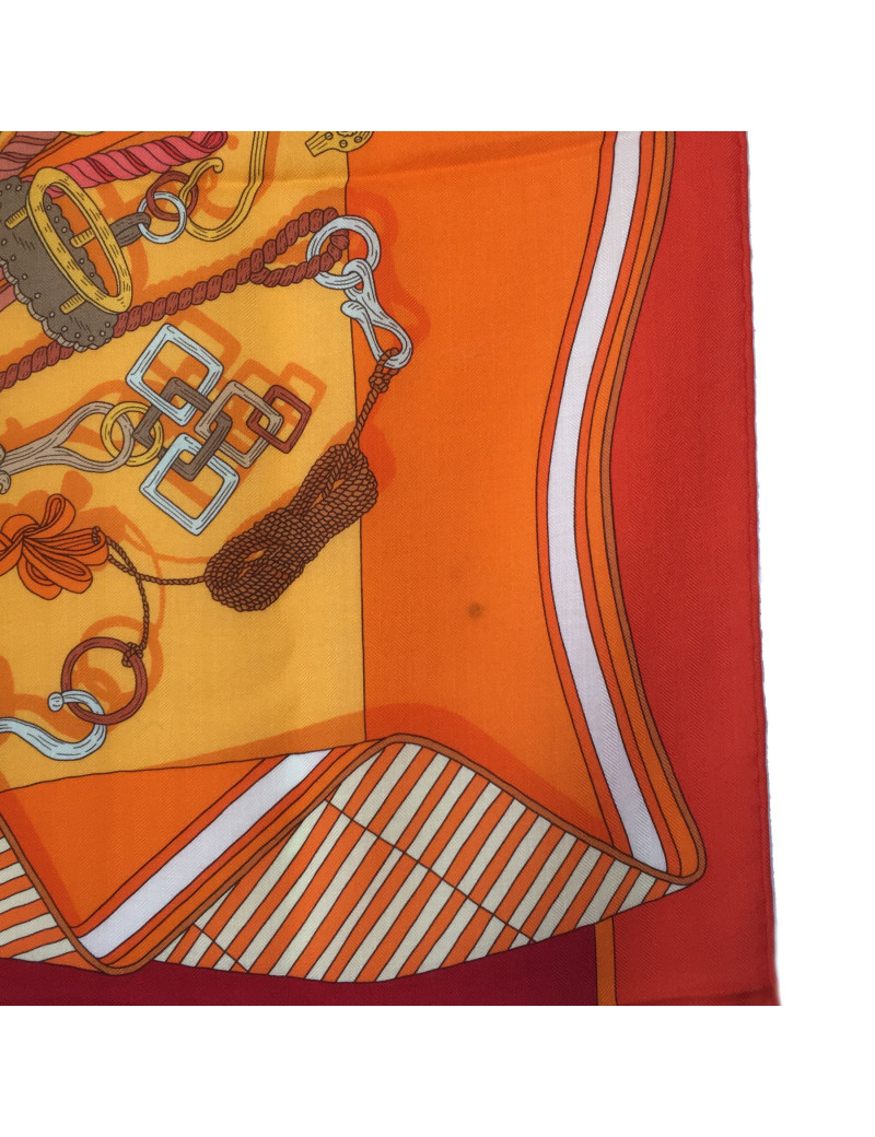 HERMES 'Bouquets Sellier' shawl in multicolored cashmere and silk