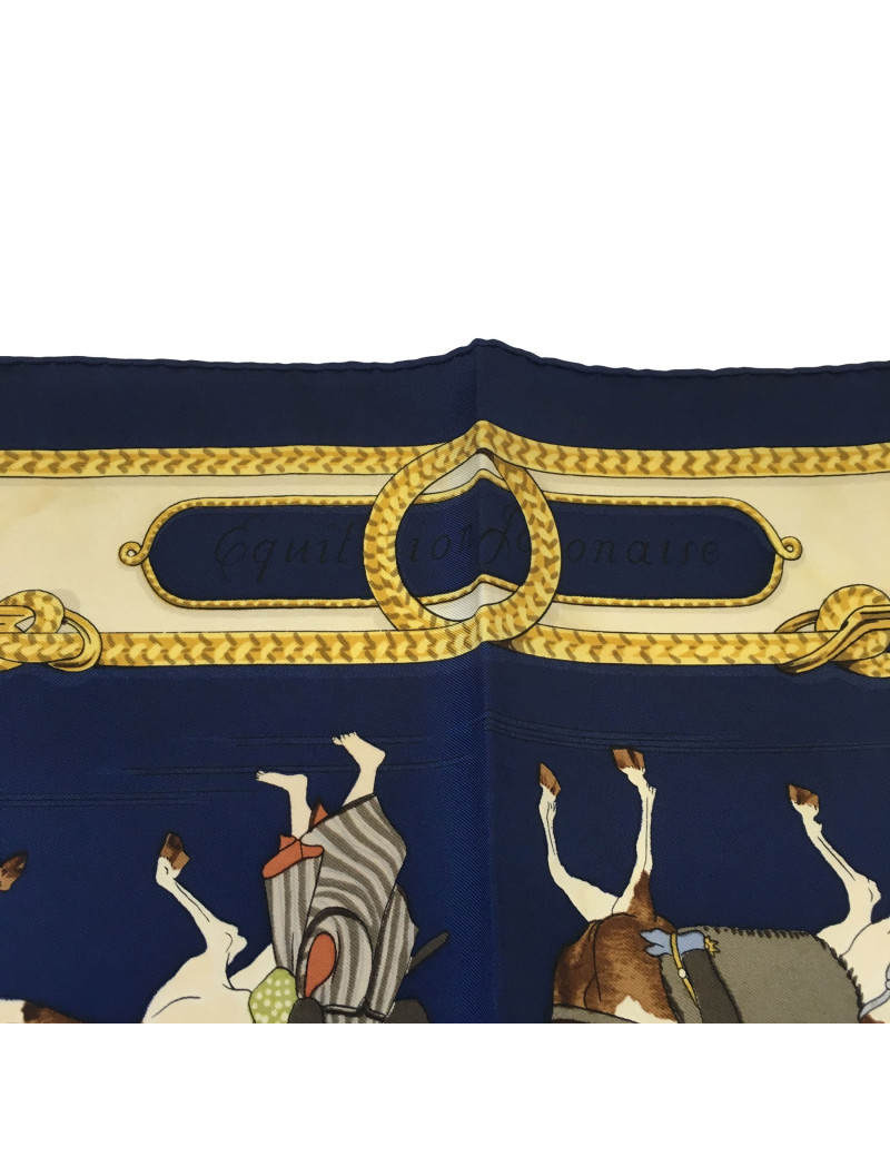 Carré HERMES 90 x 90 "Equitation japonaise"