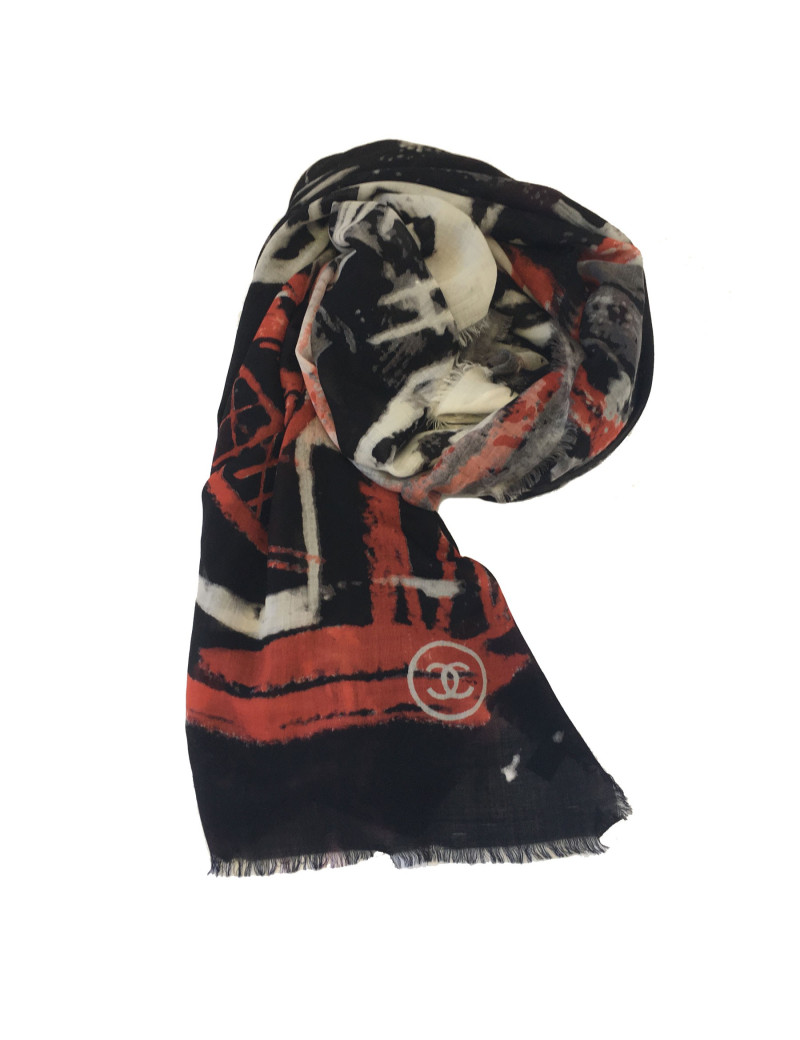 Châle CHANEL Graffitis en cachemire