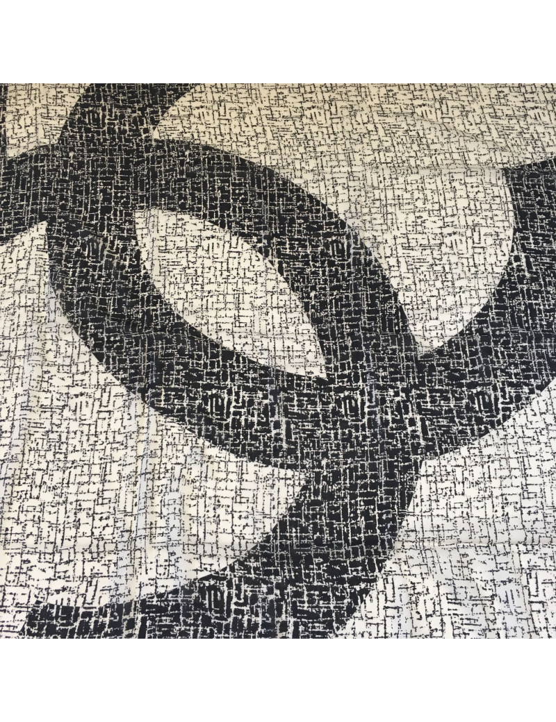 CHANEL Shawl in Gray and Black Cashmere and Silk