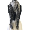 CHANEL Shawl in Gray and Black Cashmere and Silk
