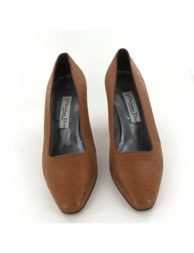 Escarpins CHRISTIAN DIOR T 38 en cuir marron