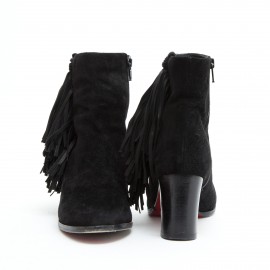 CHRISTIAN LOUBOUTIN low boots in black suede size 39FR