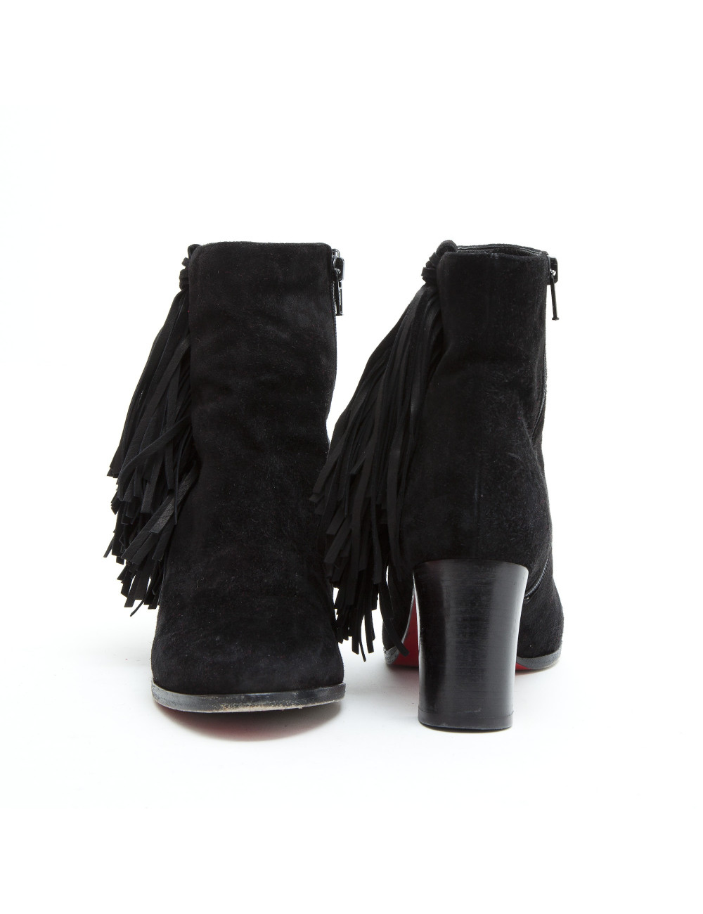 Boots LOUBOUTIN T 39 veau velours noirs