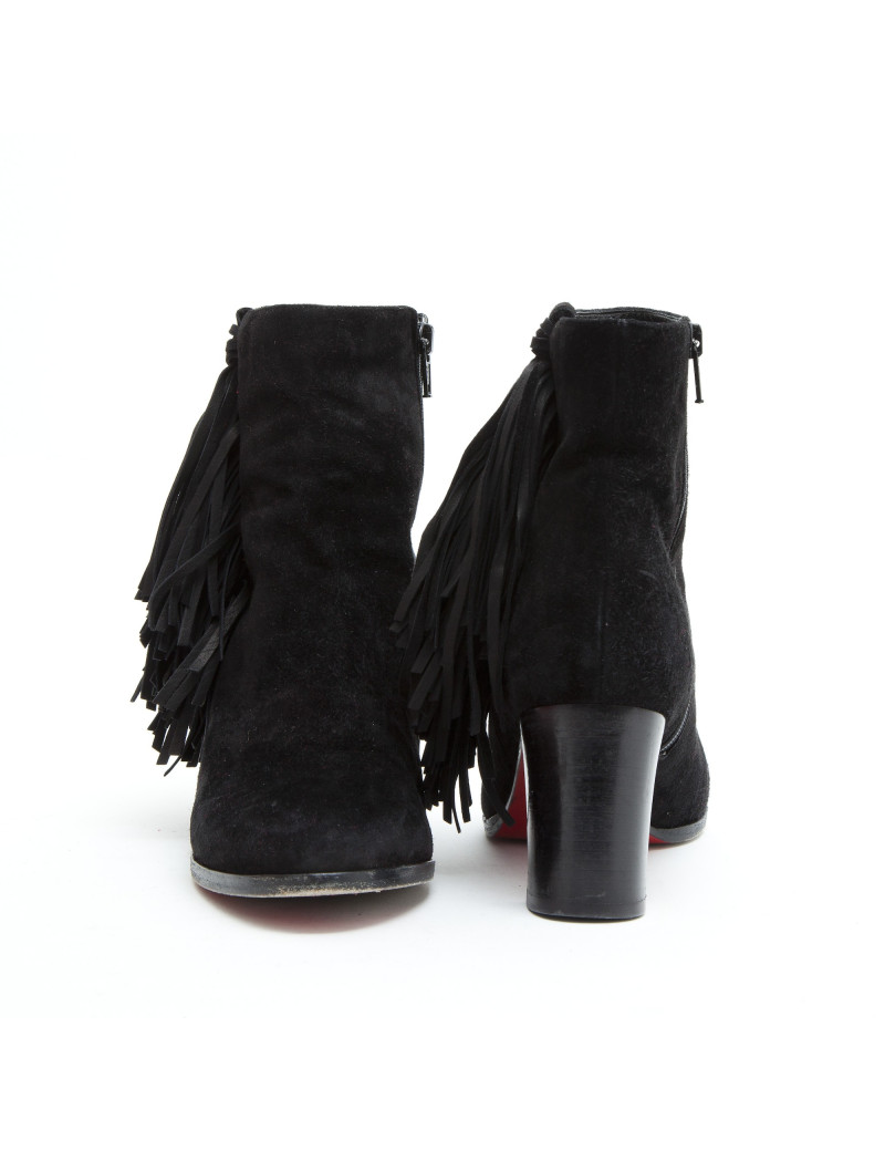 CHRISTIAN LOUBOUTIN low boots in black suede size 39FR