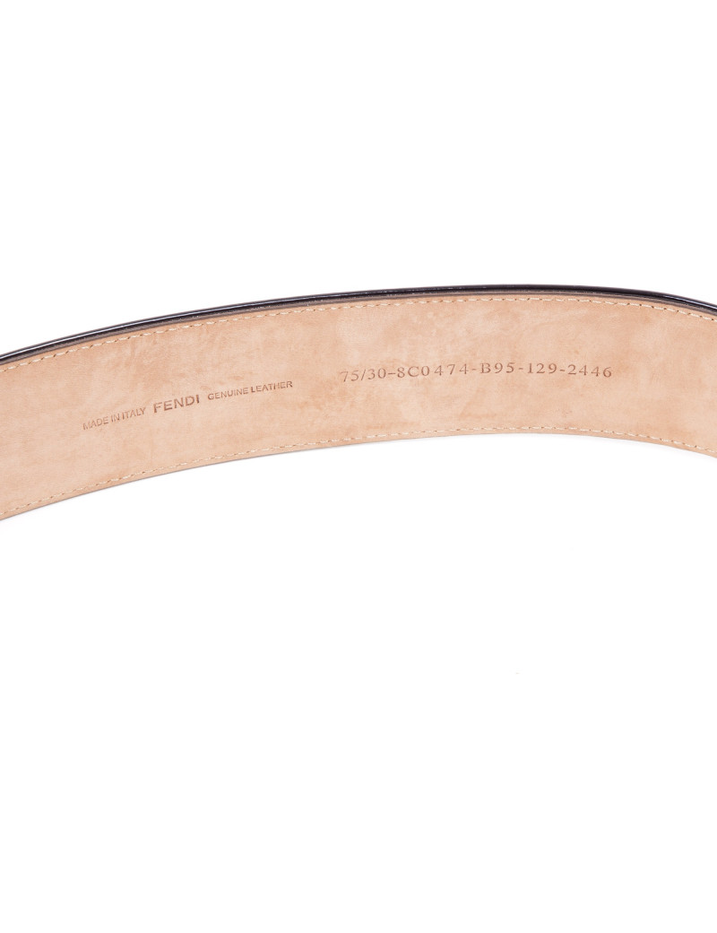 Ceinture FENDI cuir verni noir