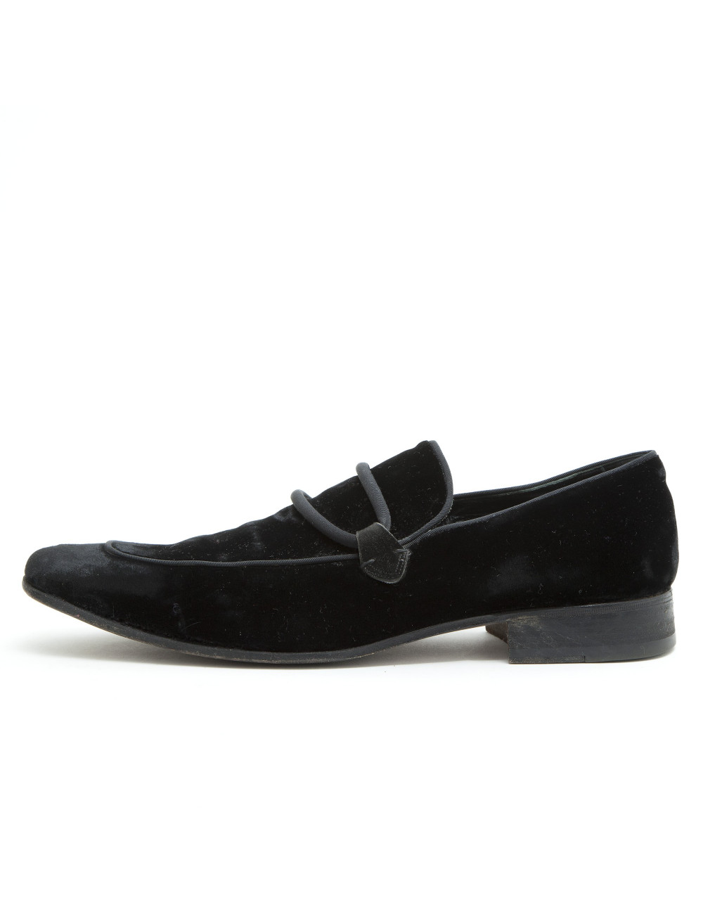 YVES SAINT LAURENT moccasins in black velvet size 44.5FR