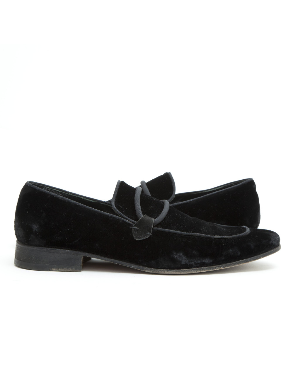 YVES SAINT LAURENT moccasins in black velvet size 44.5FR