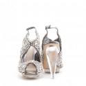 LORIS AZZARO high heel sandals 38EU set with swarovski rhinestones and transparent plexi