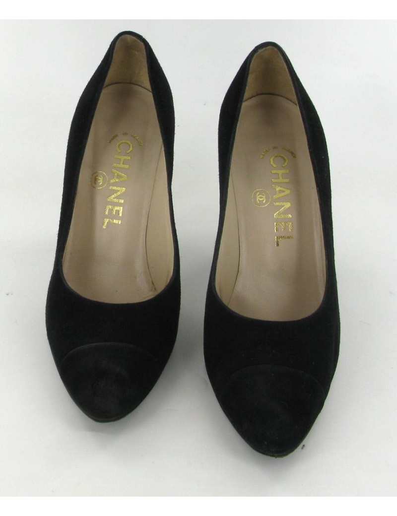 Escarpins CHANEL T37 en daim noir
