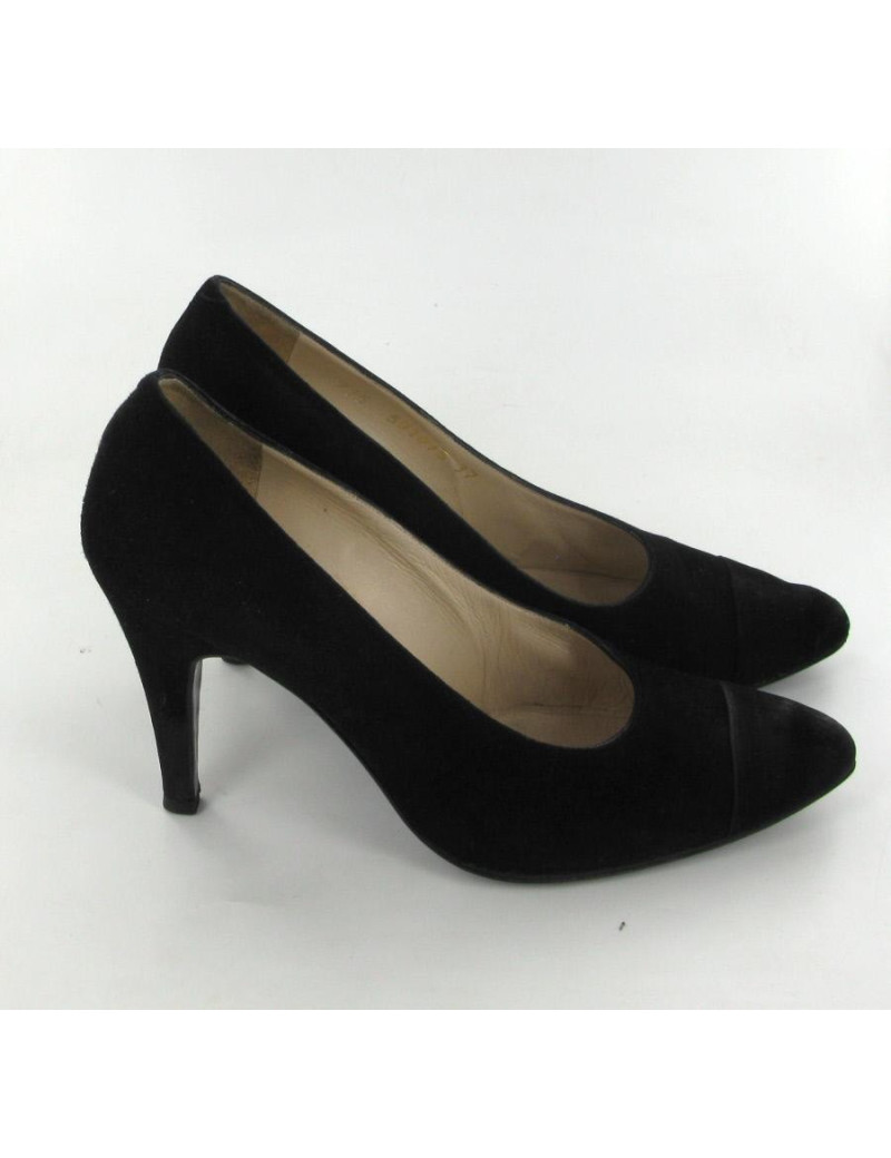 Escarpins CHANEL T37 en daim noir