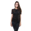 FENDI blouse T38 in tulle embroidered with black and purple flowers