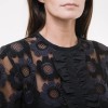 FENDI blouse T38 in tulle embroidered with black and purple flowers