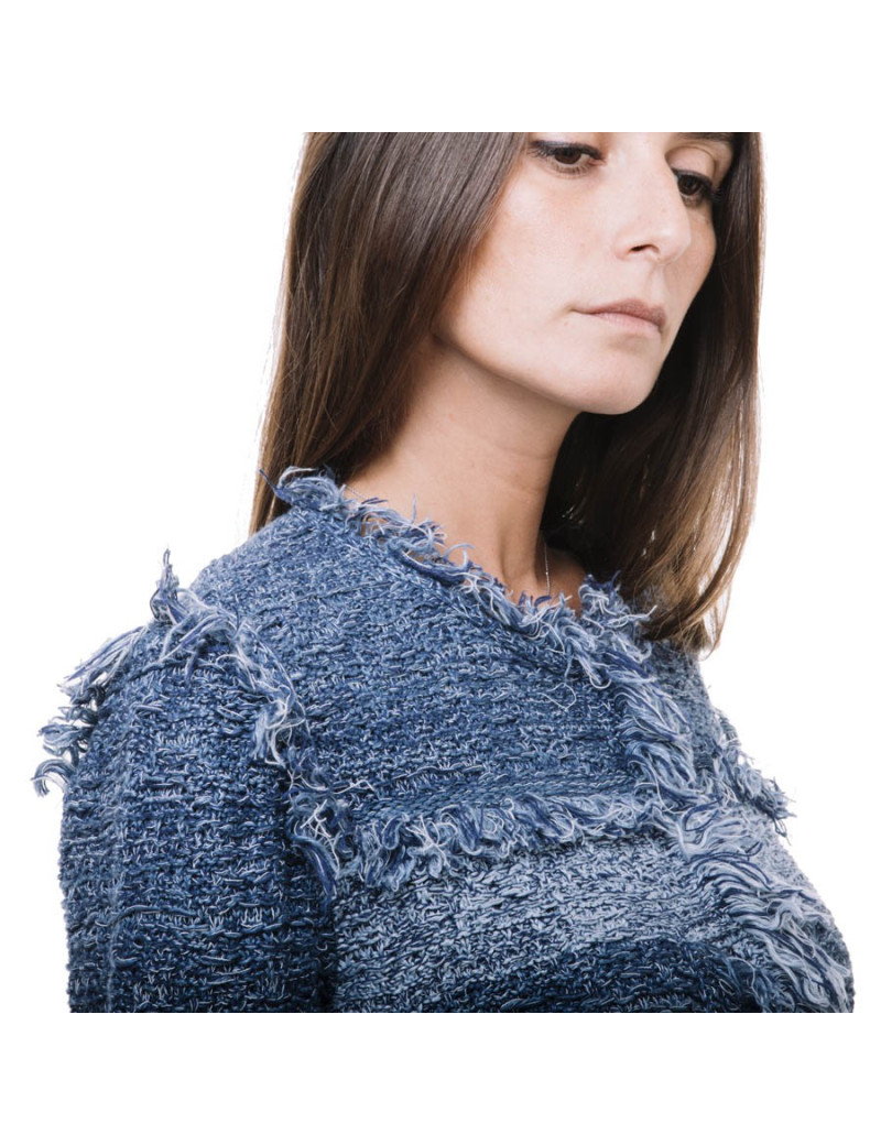 Veste MISSONI tweed bleu et blanc T38