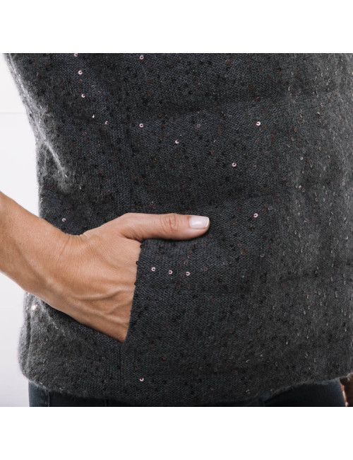 Gilet sans manches Brunello cucinelli gris avec sequins