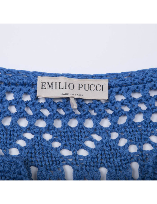 Tunique EMILIO PUCCI  T S  en crochet bleu