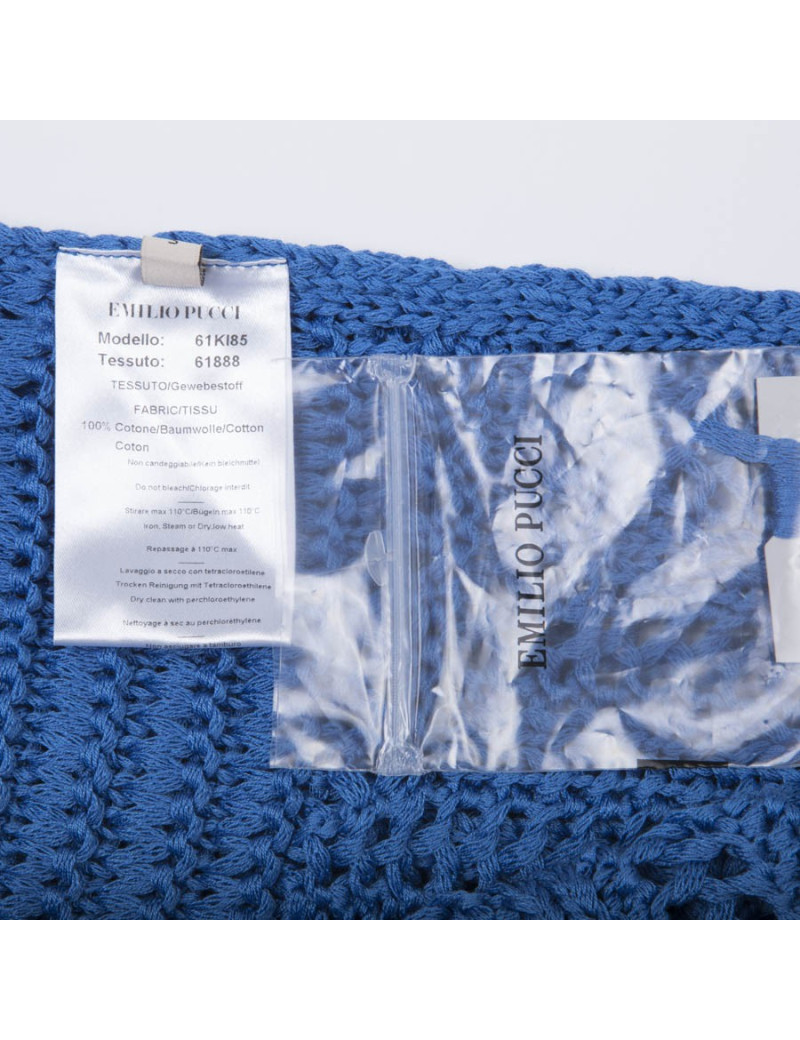 Tunique EMILIO PUCCI  T S  en crochet bleu