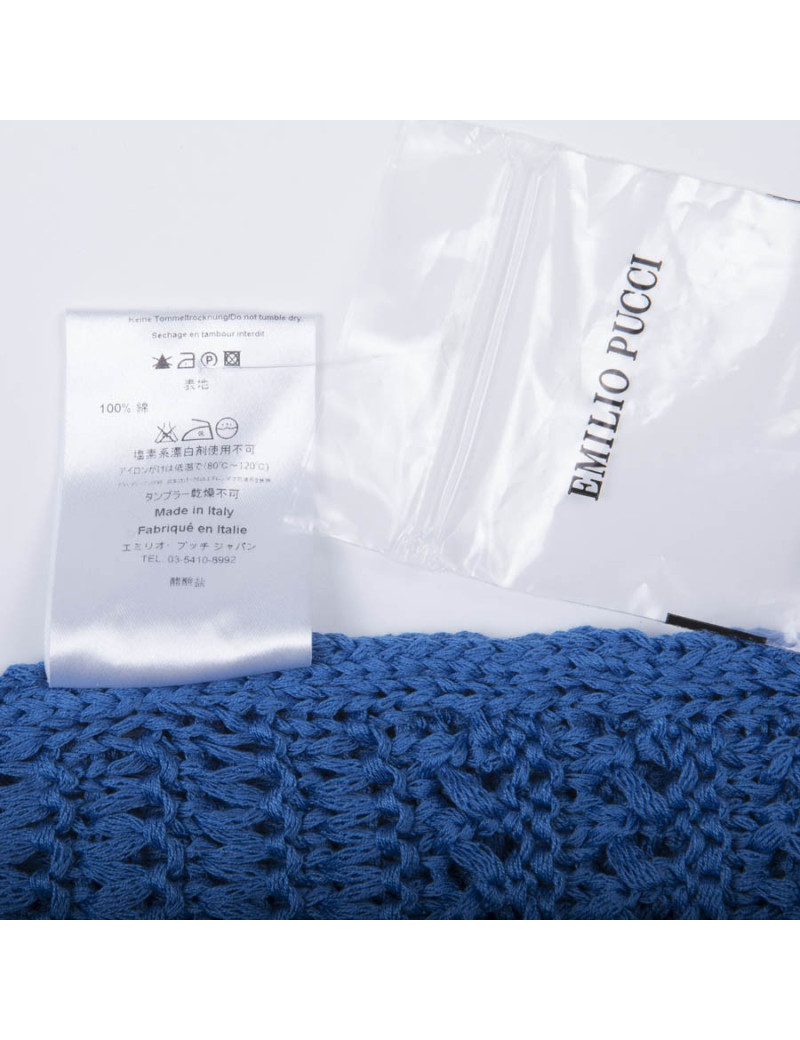 Tunique EMILIO PUCCI  T S  en crochet bleu