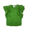 LANVIN blouse in green silk crepe size 36FR
