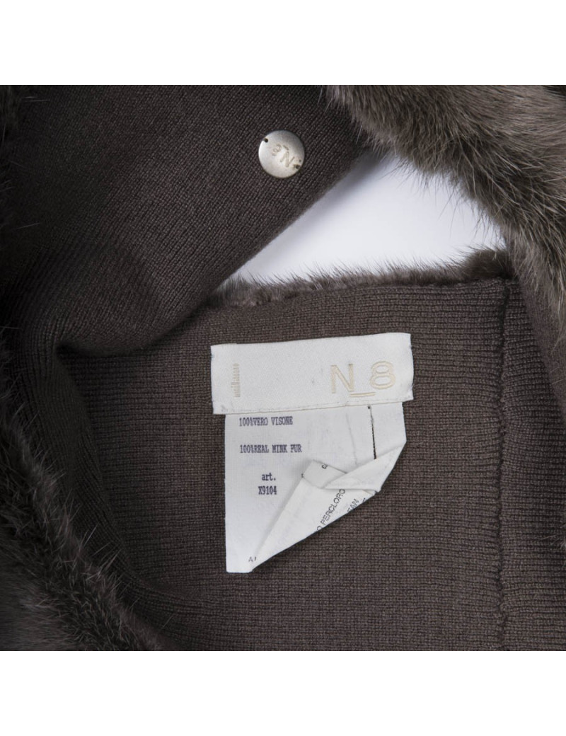 N8 round neck in taupe color mink
