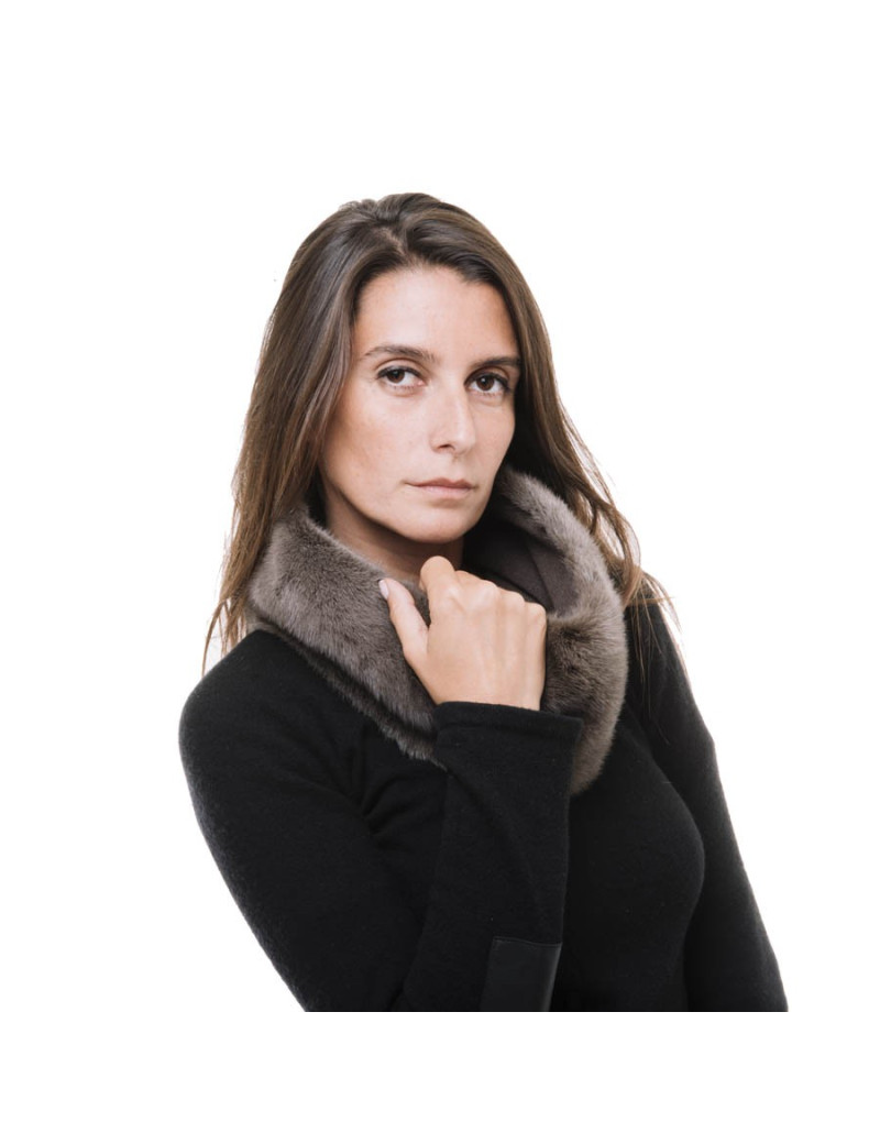 N8 round neck in taupe color mink