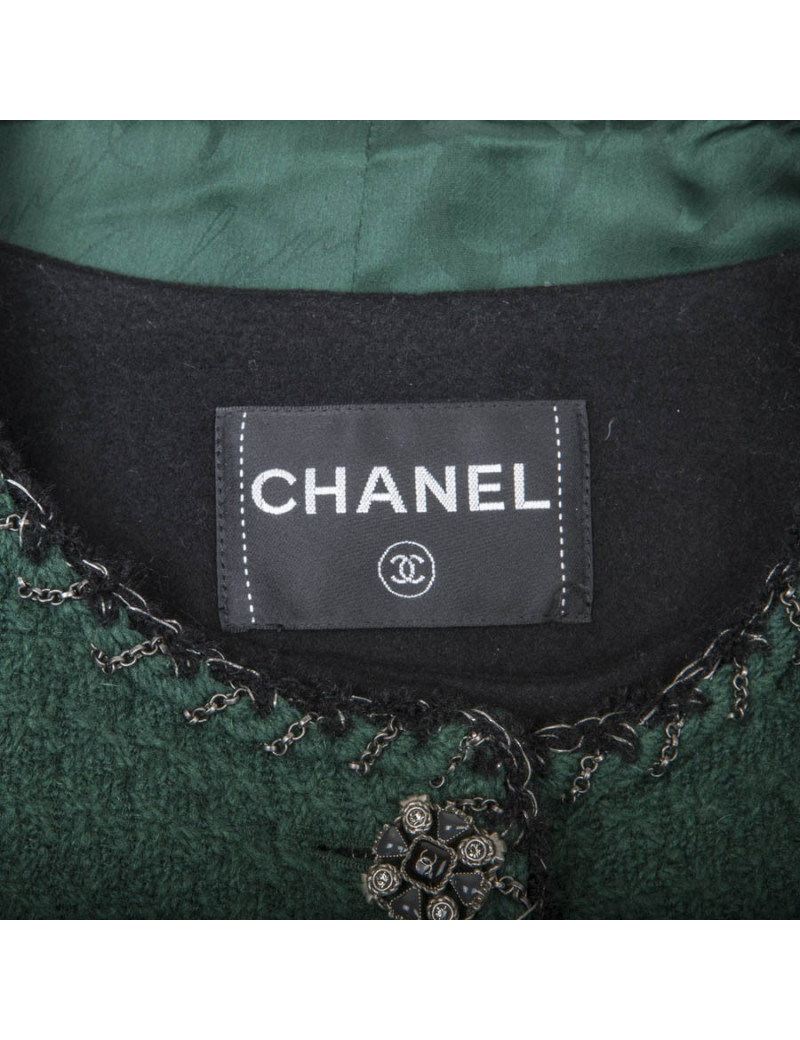 Double Veste CHANEL vert et noir T36