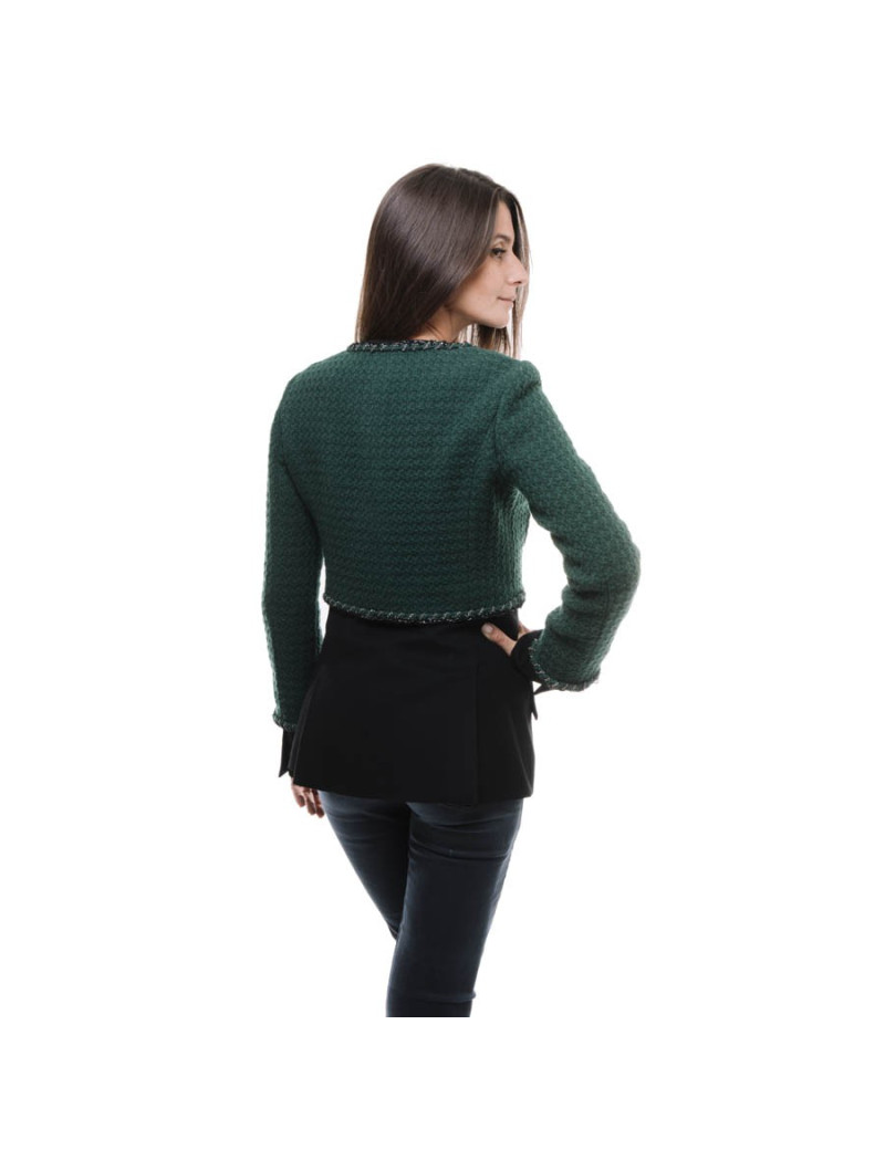 Double Veste CHANEL vert et noir T36