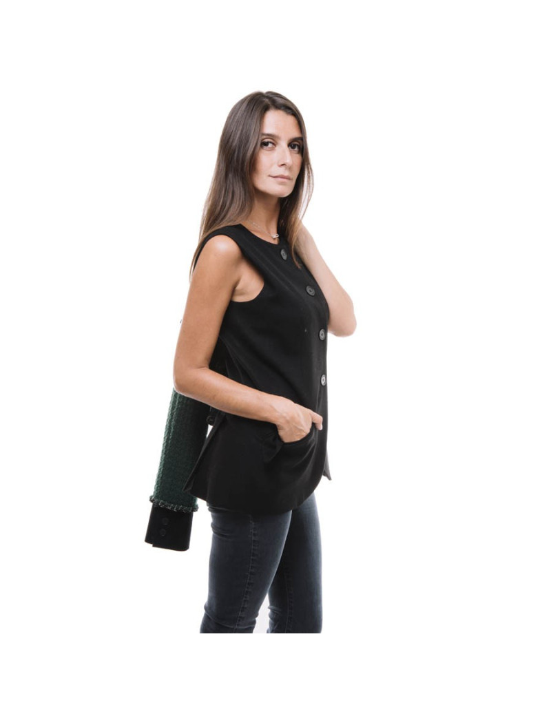 Double Veste CHANEL vert et noir T36