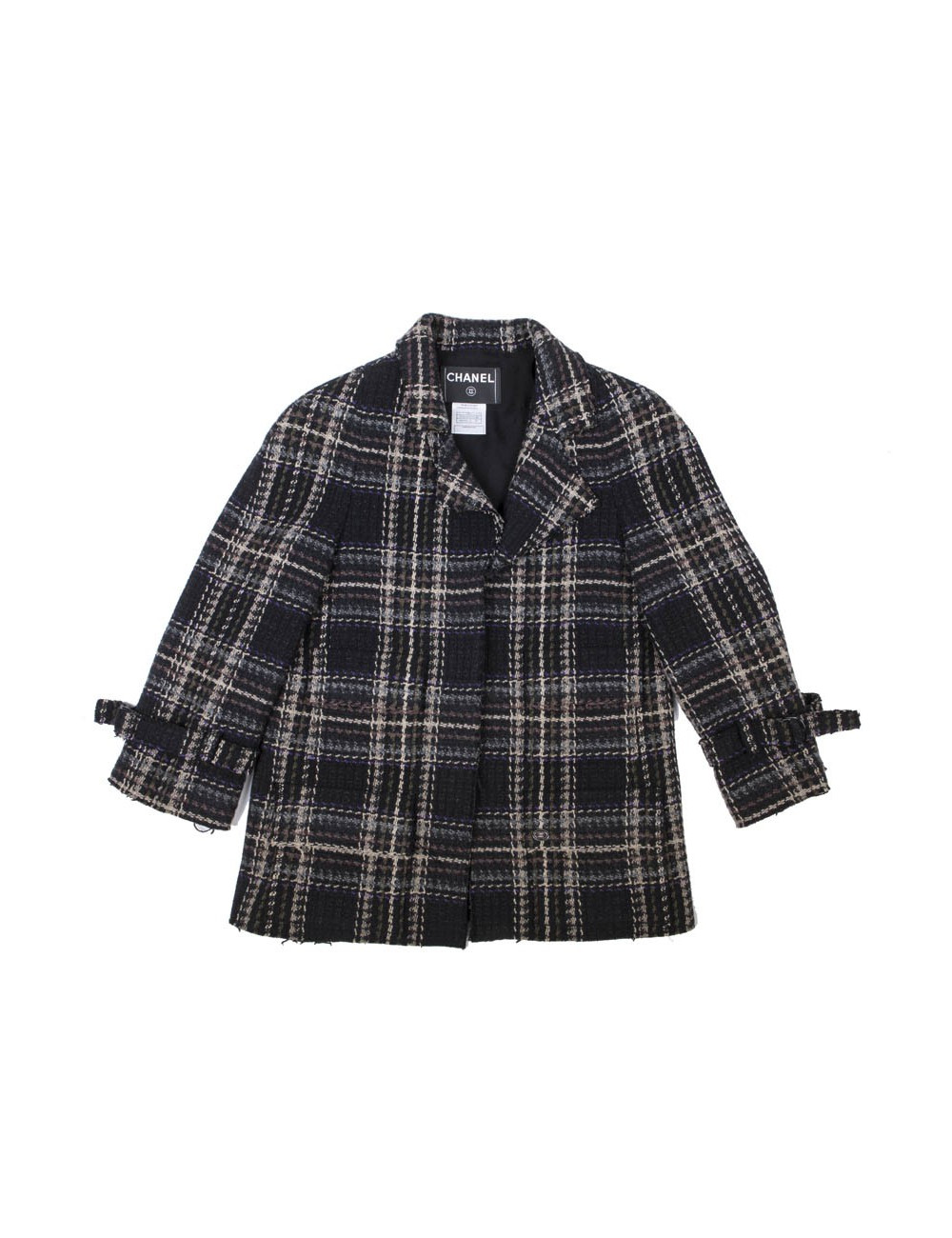 Veste CHANEL T38  en tweed a carreaux 