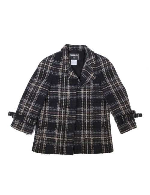 Veste CHANEL T38  en tweed a carreaux 