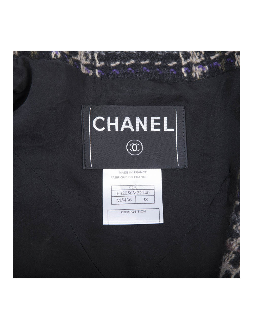 Veste CHANEL T38  en tweed a carreaux 