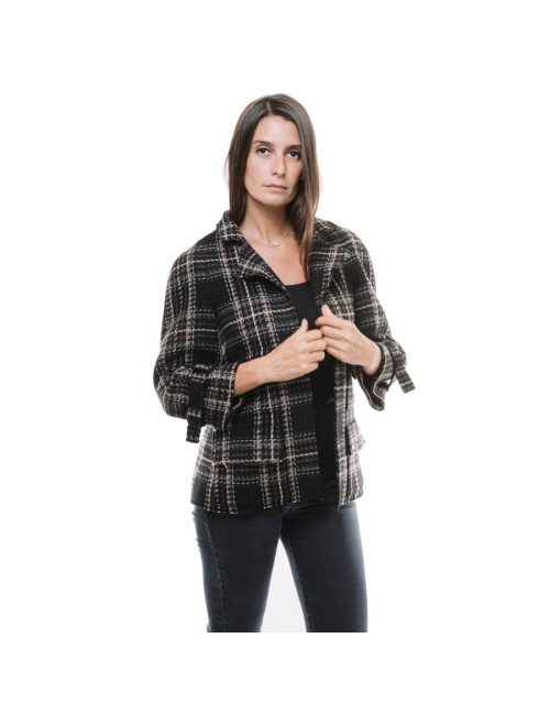 Veste CHANEL T38  en tweed a carreaux 