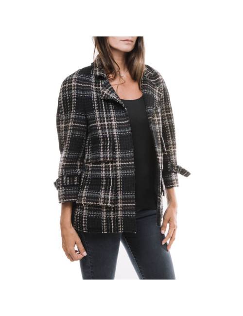 Veste CHANEL T38  en tweed a carreaux 