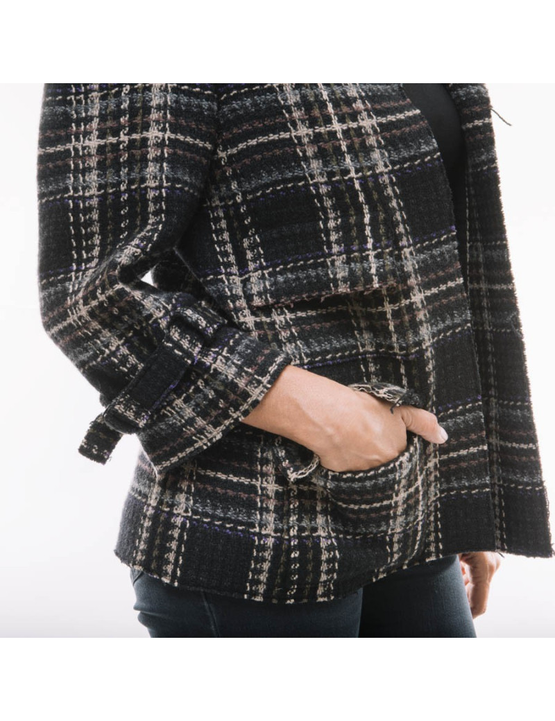 Veste CHANEL T38  en tweed a carreaux 