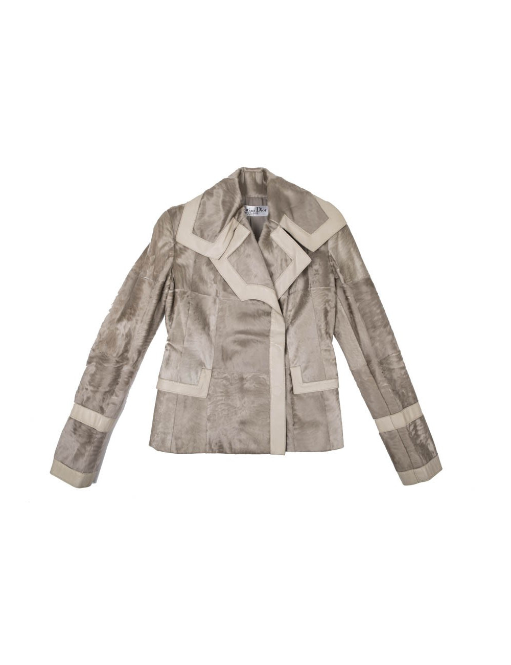 CHRISTIAN DIOR jacket in beige lambskin leather size 36FR