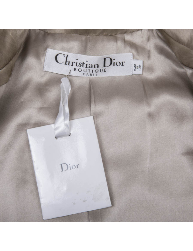 CHRISTIAN DIOR jacket in beige lambskin leather size 36FR