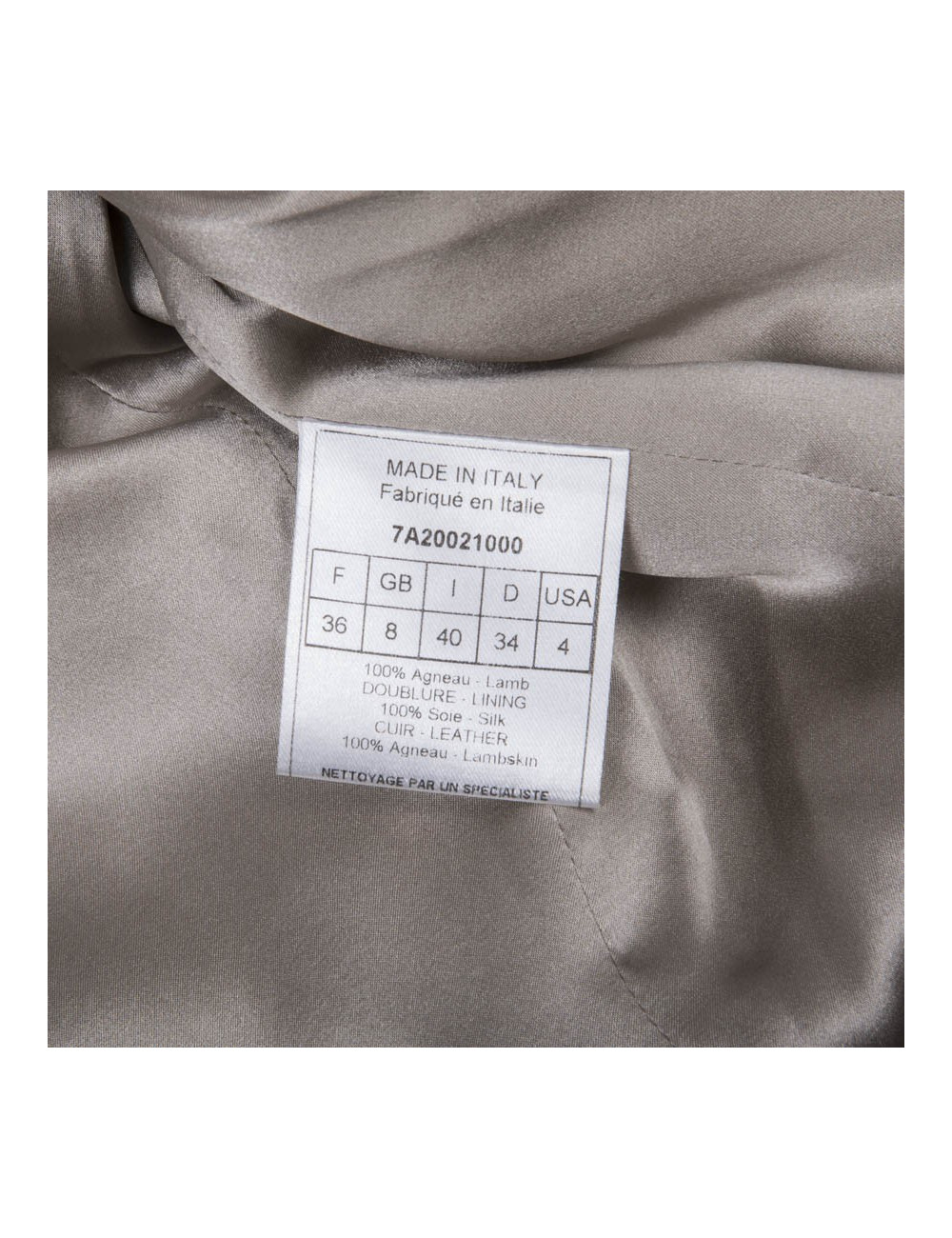 CHRISTIAN DIOR jacket in beige lambskin leather size 36FR