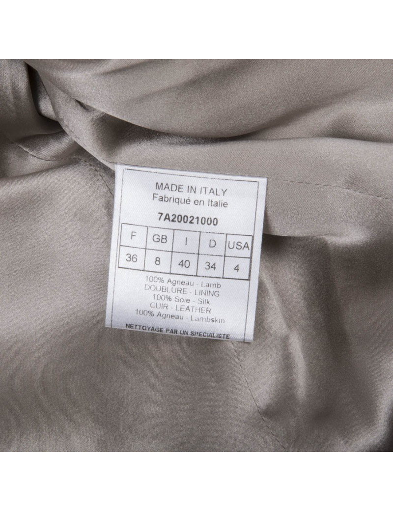CHRISTIAN DIOR jacket in beige lambskin leather size 36FR