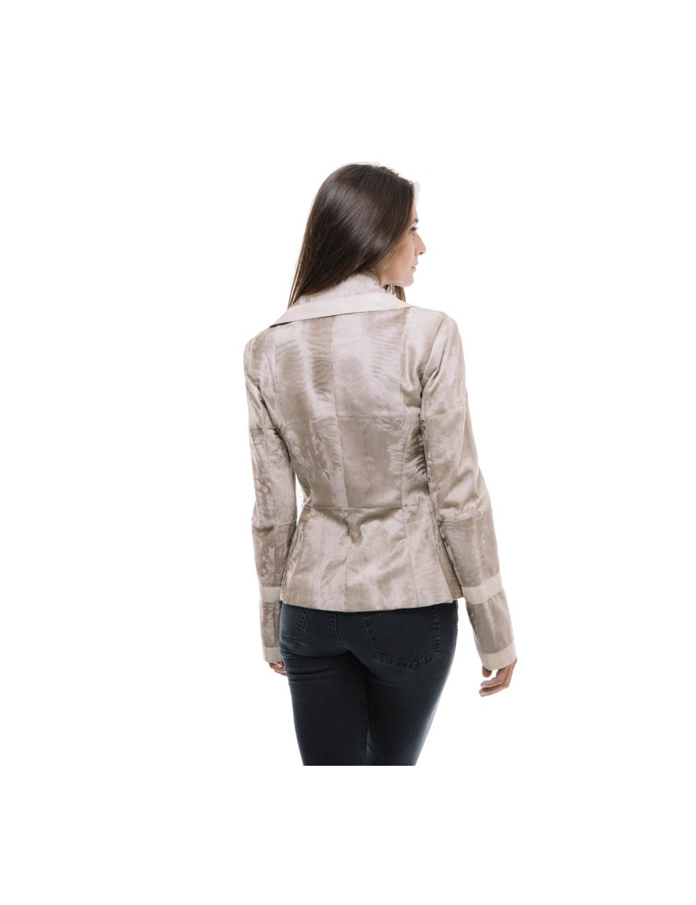CHRISTIAN DIOR jacket in beige lambskin leather size 36FR