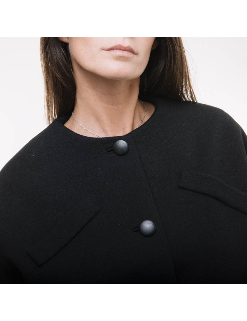Manteau BALENCIAGA en laine noire T40