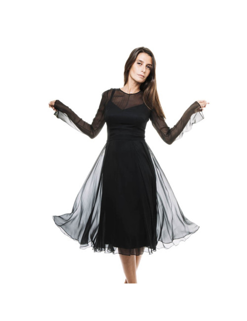 Robe de cocktail DOLCE & GABBANA T 40 IT en mousseline de soie noire