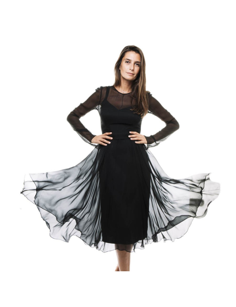 Robe de cocktail DOLCE & GABBANA T 40 IT en mousseline de soie noire