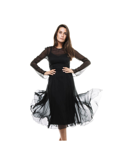 Robe de cocktail DOLCE & GABBANA T 40 IT en mousseline de soie noire