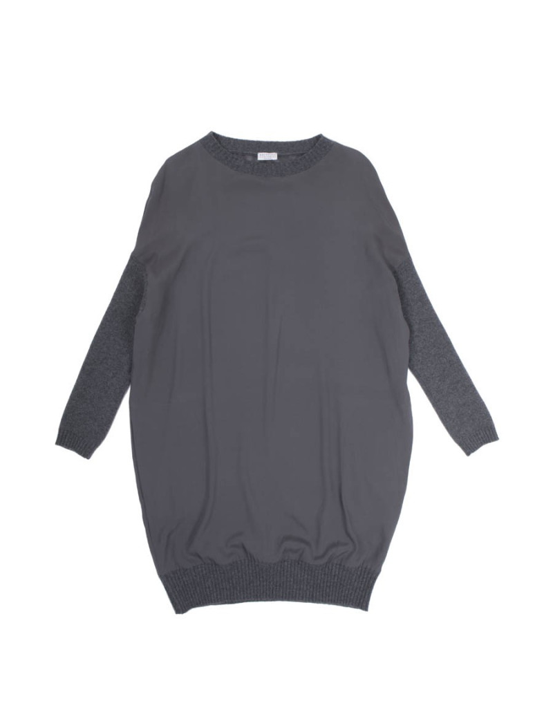 Robe BRUNELLO CUCINELLI T  en soie grise