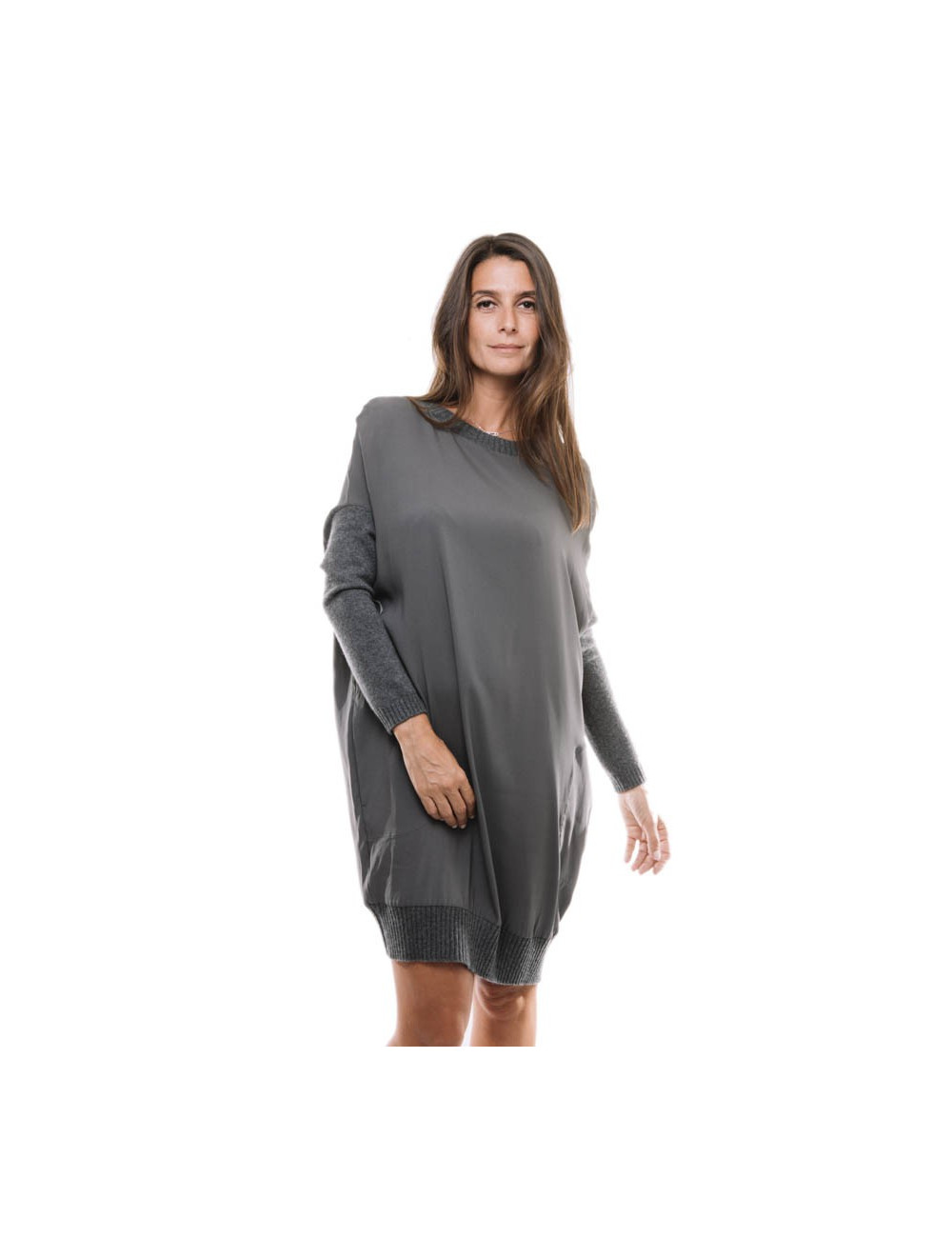Robe BRUNELLO CUCINELLI T  en soie grise